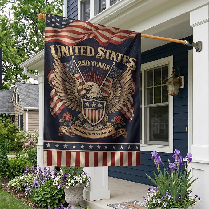 1776-2026 Commemorative, 250 Anniversary Usa Flag, Dualided Design, American 250th Anniversary Patriotic Design, American Flag With Eagle, Garden Flags For Outside 2 (30x40 Inch)