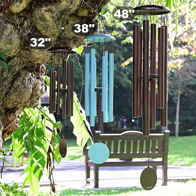 Vanquer Wind Chimes for Outside Deep Tone - 32'' Wind Chimes Outdoor Clearance, Deep Tone, Windchimes Outdoors, Memorial, Sympathy Gifts, Garden Patio Yard, Home Décor (32" Bronze)