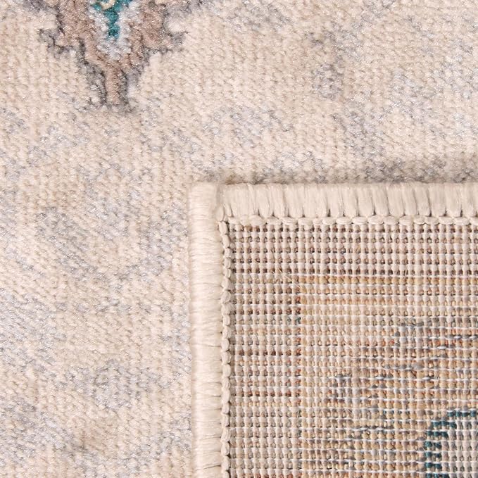 Superior Indoor Area Rug or Runner, Patchwork Rustic Leaves Floor Decor, Soft Plush Rugs for Living Room, Office, Kitchen, Dining, Aesthetic Home Accessories, Zelder Collection 8ft x 10ft - Beige