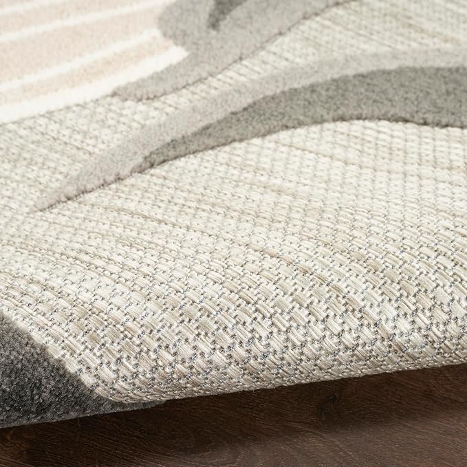 Nourison Home Aloha Beige 9' x 12' Area Rug - Easy Clean, Non Shedding, Bed Room, Living Room, Dining Room, Kitchen (9' x 12')