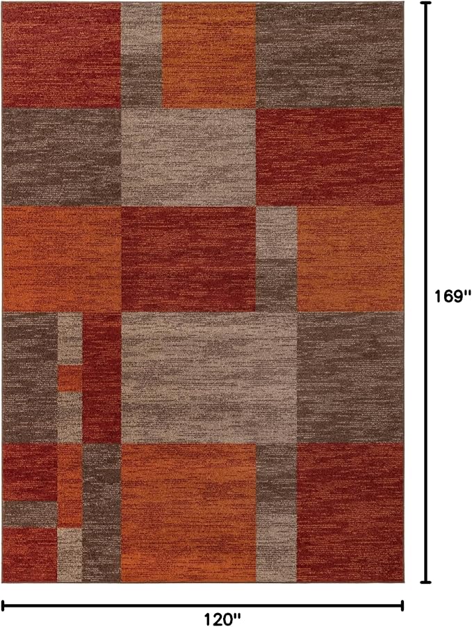 Unique Loom Autumn Collection Area Rug - Providence (10' x 14' 1" Rectangle, Multi/ Beige)