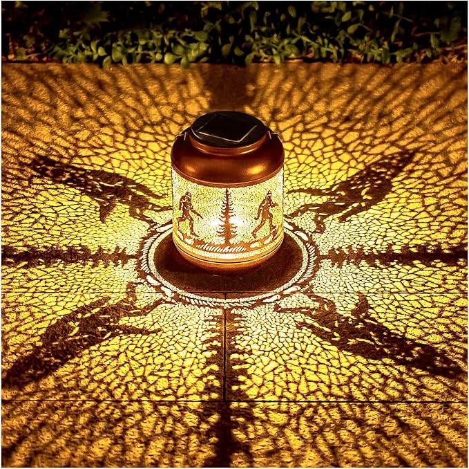 Bigfoot Solar Lanterns Outdoor Waterproof Hanging Solar Lights Big Foot Sasquatch Gifts for Men Women/Bigfoot Lovers Gifts Metal Decorative LED Lanterns for Garden Decor,Patio,Lawn,Pathway,Yard