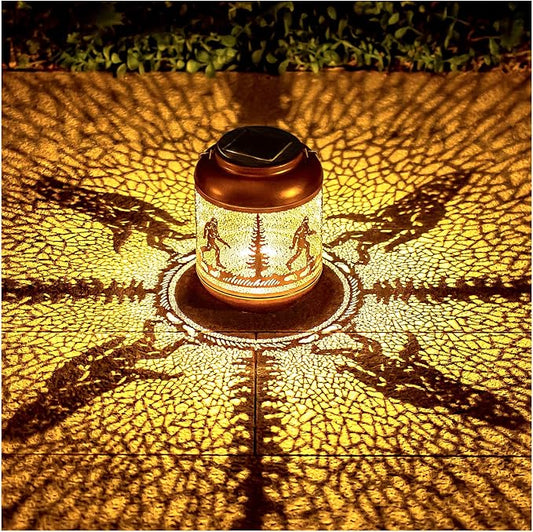 Bigfoot Solar Lanterns Outdoor Waterproof Hanging Solar Lights Big Foot Sasquatch Gifts for Men Women/Bigfoot Lovers Gifts Metal Decorative LED Lanterns for Garden Decor,Patio,Lawn,Pathway,Yard