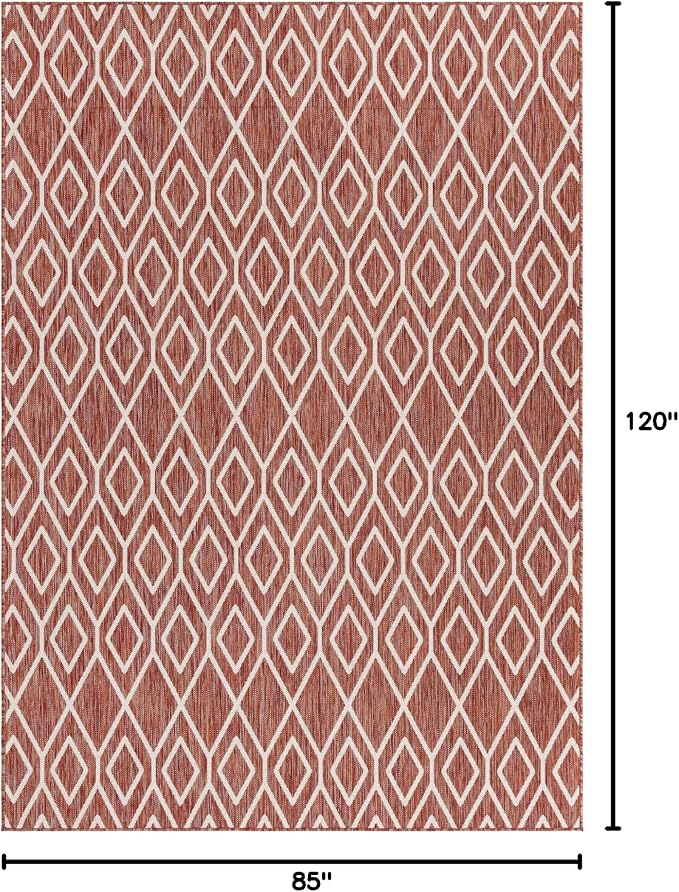 Jill Zarin Outdoor Collection Area Rug - Turks and Caicos (7' x 10' Rectangle Rust Red/Ivory)