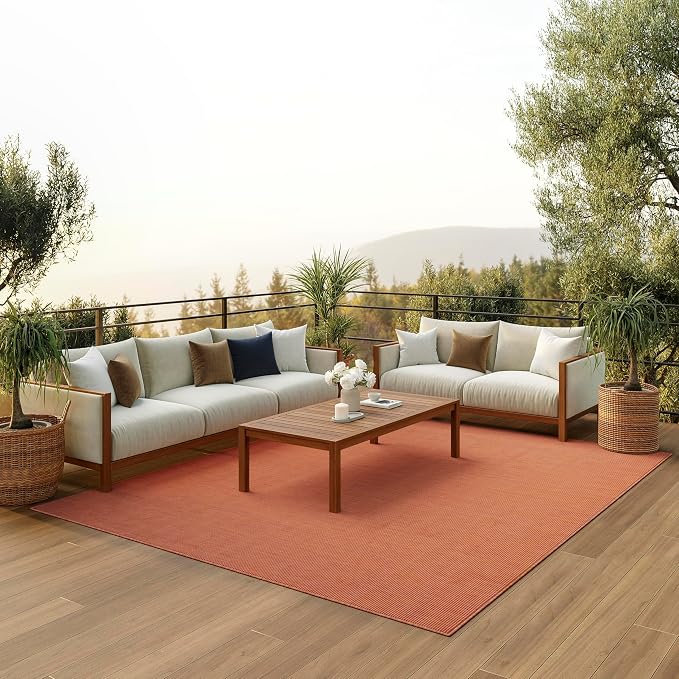 Nourison Home Positano Terracotta 6' x 9' Area Rug - Easy Clean, Non Shedding, Bed Room, Living Room, Dining Room, Kitchen (6' x 9')