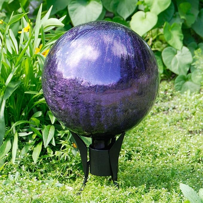 Achla Designs G6-BLL-C, Blue Lapis 6-Inch Crackle Gazing Globe Ball, 6