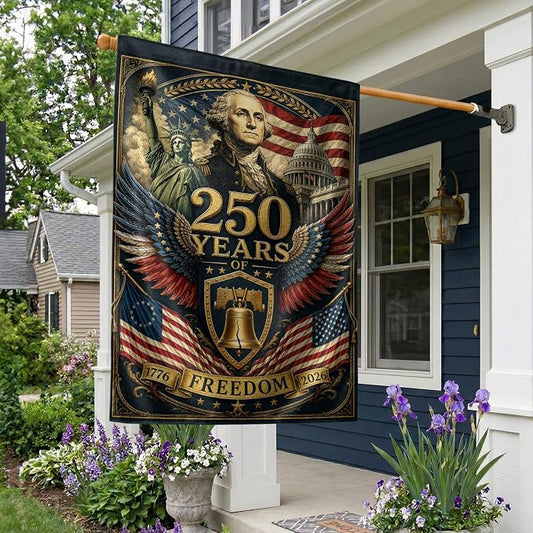250 Years Of Freedom Flag, American 250th Anniversary Patriotic Design, 1776-2026 Commemorative, Garden Flags For Outside, Double-sided Display, 250th Anniversary USA Commemorative Flags 5 (30x40 Inch)