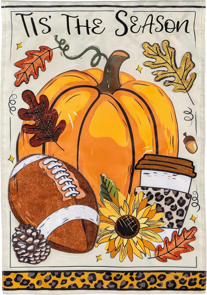 Evergreen Flag Fall Garden Flags Double Sided, Garden Flags for Outside Autumn Decorations for Home, Porch, Yard (Tis' The Season, 12x18 inch)