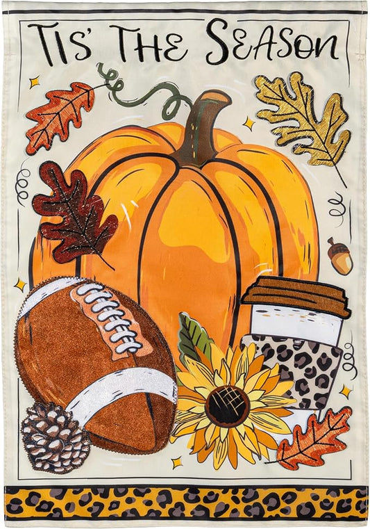 Evergreen Flag Fall Garden Flags Double Sided, Garden Flags for Outside Autumn Decorations for Home, Porch, Yard (Tis' The Season, 12x18 inch)