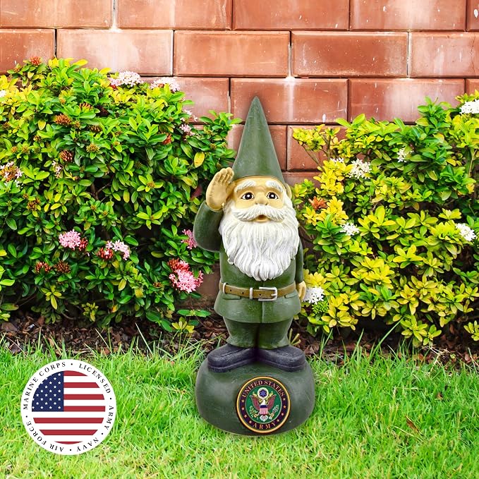 Red Carpet Studios Officially Licensed Military Garden Gnome, 13.25" Tall, United States Army