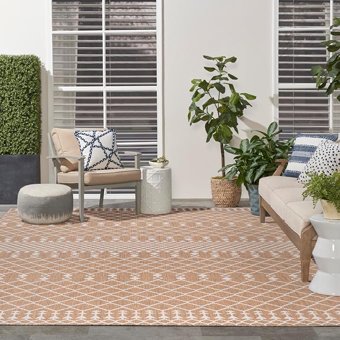 Nourison Home Positano Jute 9' x 12' Area Rug - Easy Clean, Non Shedding, Bed Room, Living Room, Dining Room, Kitchen (9' x 12')