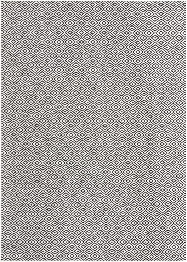 Unique Loom Outdoor Collection Area Rug - Costa Rica (10' x 14' 1' Rectangle, Charcoal Gray/ Ivory)