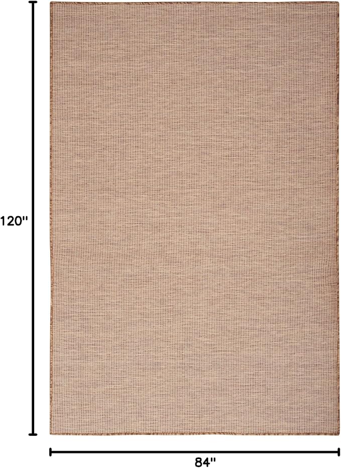 Nourison Home Positano Jute 7' x 10' Area Rug - Easy Clean, Non Shedding, Bed Room, Living Room, Dining Room, Kitchen (7' x 10')