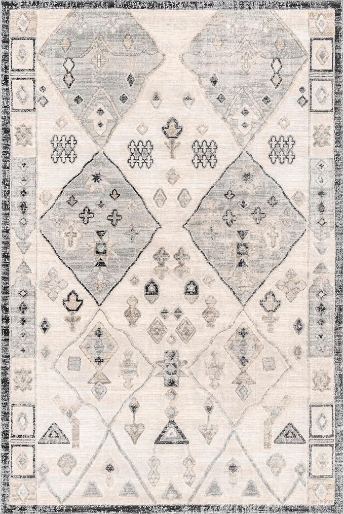 nuLOOM Hunter Tribal 2x3 Accent Rug for Living Room Bedroom Dining Room Entryway Kitchen, Beige/Ivory
