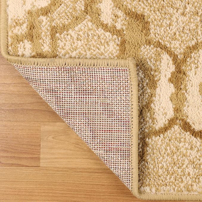 SUPERIOR Modern Indoor Area Rug, Non Slip Rug, 5'x8', Beige | Geometric Design Floor Décor, Easy Care High Traffic Areas Living Dining Room, Bedroom, Office, Entryway, Viking Collection