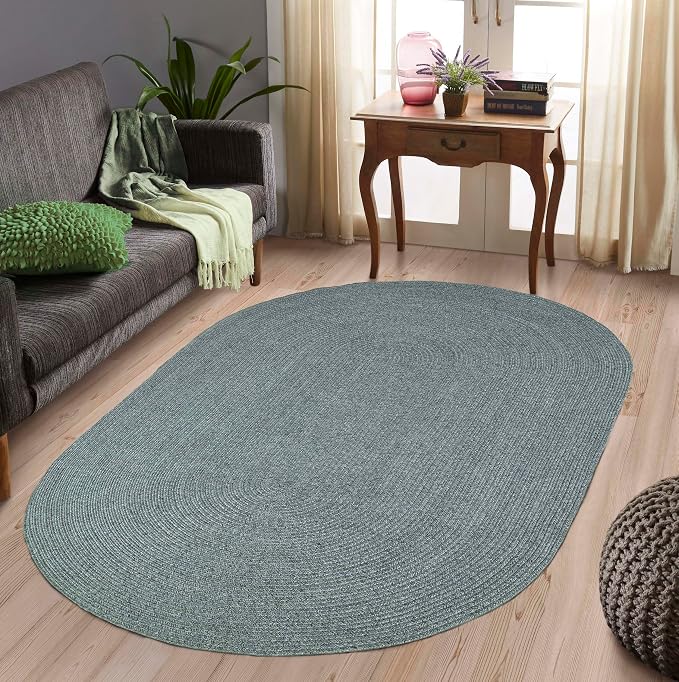 Superior Indoor/Outdoor Area Rug, Reversible Braided Floor Decor for Living Room, Kitchen, Patio, Front Porch, Modern Boho Farmhouse Rugs, Hardwood, Bedroom Accessories, 8' x 10', Lagoon Breeze
