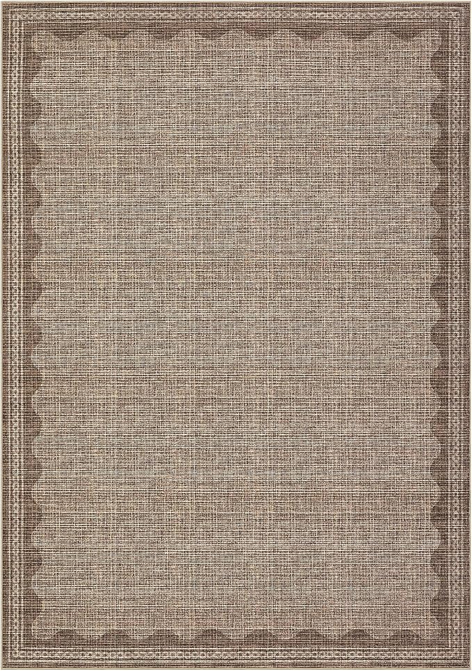 2x3 Scalloped Area Rugs Coffee Washable Entryway Bedroom Rug | Solid Small Area Rug Non Slip Scalloped Bath Mat, Front Door Mat Indoor Entrance,Soft Girls Nursery Dorm Carpet for Kitchen