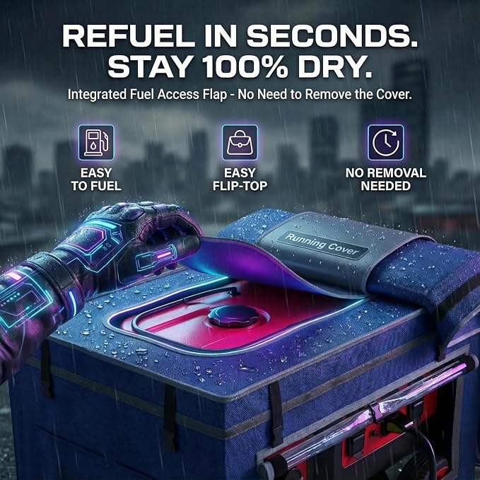 Generator Covers, Generator Covers While Running, 32X24X24 inches, Top Can be Opened, With Tool Bag and Visual Operation Window, Suitable for 3000W-12000W Frame Generator, Blue