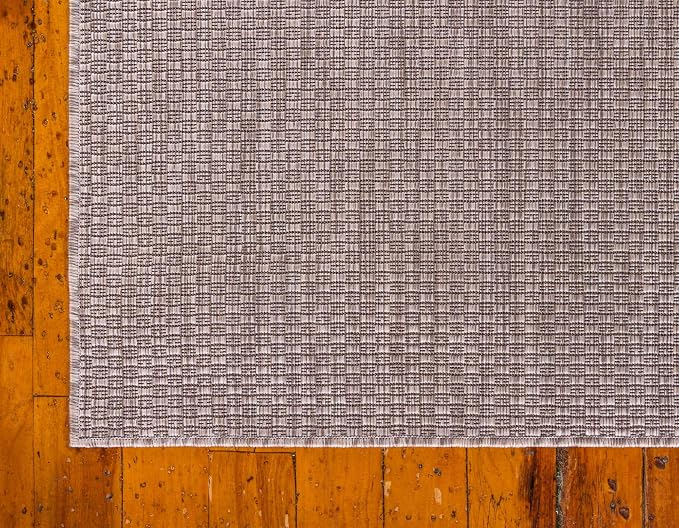 Unique Loom Collection Casual Transitional Solid Heathered Indoor/Outdoor Flatweave Area Rug (7' 1" x 10' Rectangle, Beige/Ivory)