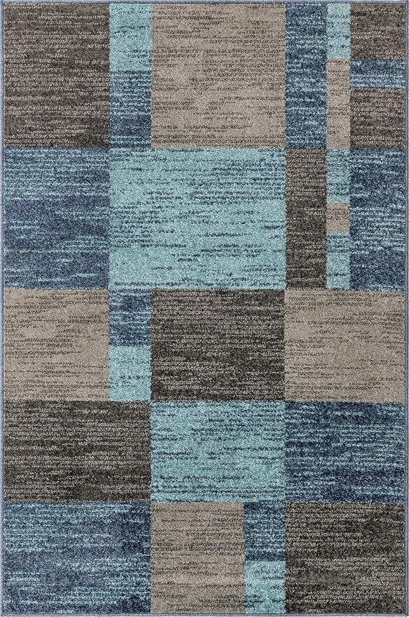 Unique Loom Autumn Collection Area Rug - Providence (4' 1" x 6' 1" Rectangle, Blue Gray/ Light Brown)