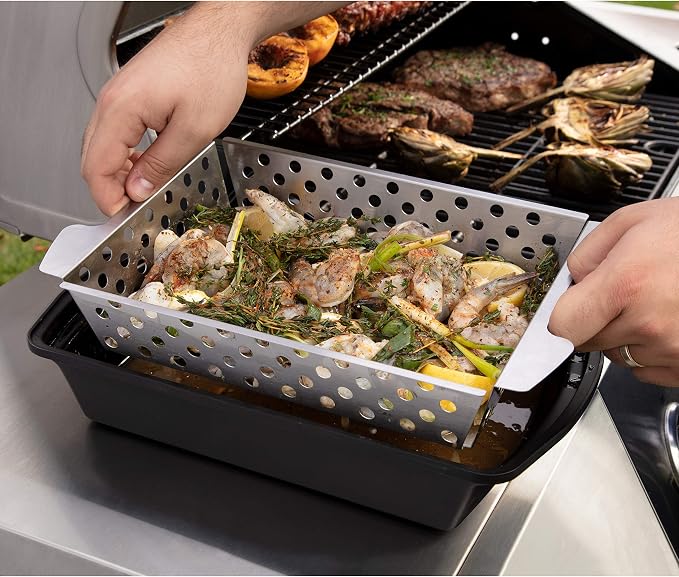 Cuisinart CMT-200 Marinade and Grilling Basket Set, Stainless Steel