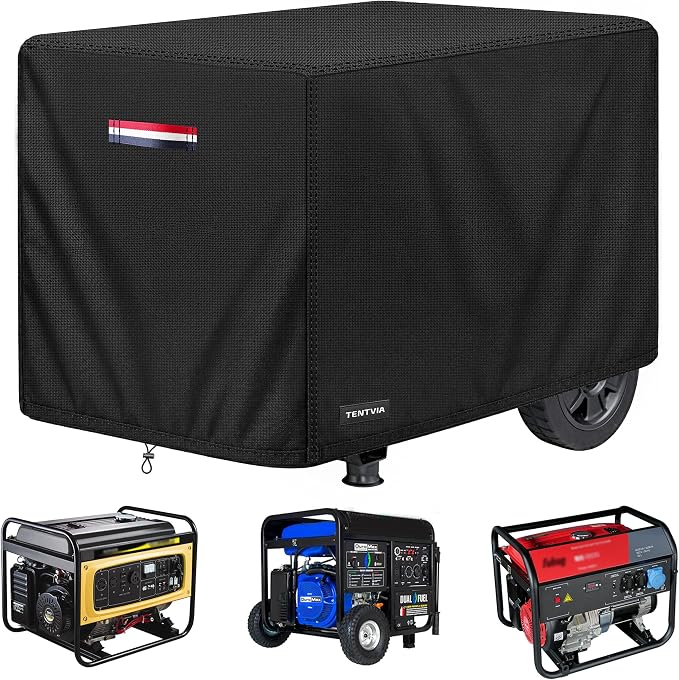 Waterproof Generator Cover,600D Heavy-Duty Oxford Fabric, Dustproof and Waterproof Protection for Generators (Red White Blue, 30''Lx30''Wx26''H)
