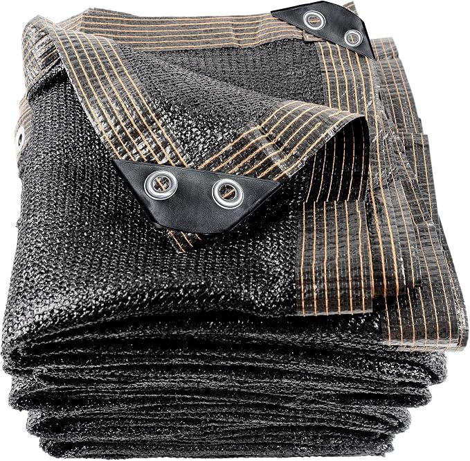 70% 30 X 50 FT Black Shade Cloth, Outdoor Sunblock Shade Cloth with Grommets, Durable Sun Shade Netting Shading Antifreezing for Patio, Garden, Plants Cover, Greenhouse, Barns, Dog Kennel