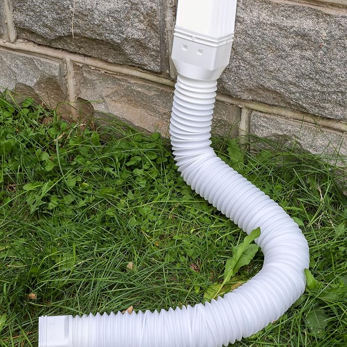 3 Pack Rain Gutter Downspout Extensions Flexible,Downspout Diverter Extendable From 21" To 58". Downspout Extender Is Suitable For Most Drain Pipe (White)