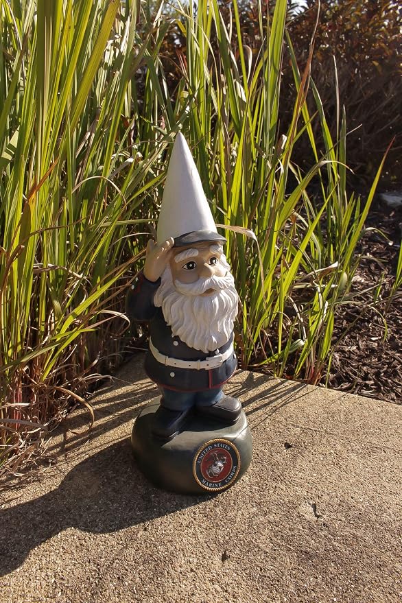 Red Carpet Studios Officially Licensed Military Garden Gnome, 13.25" Tall, United States Marines