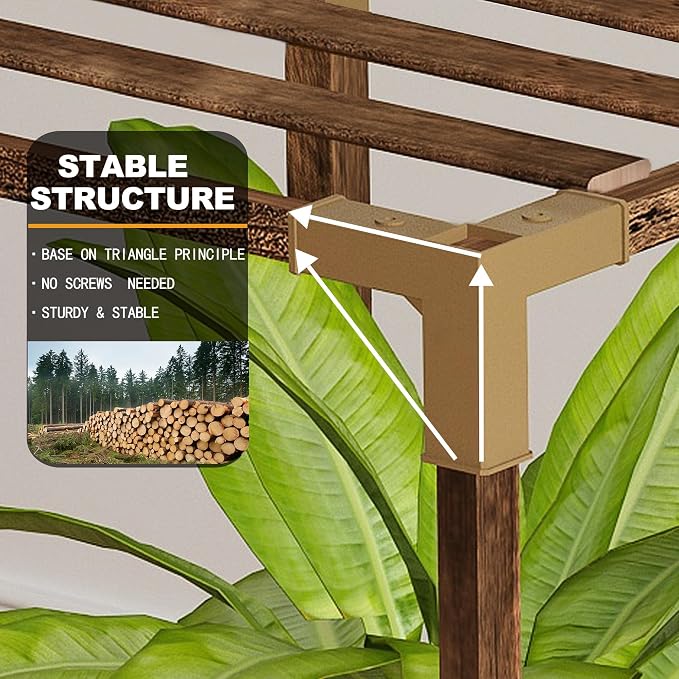 HOMKIRT Large Corner Plant Stand with Grow Light, Plant Shelf Indoor Flower Stand for Living Room Patio Garden Home Decor