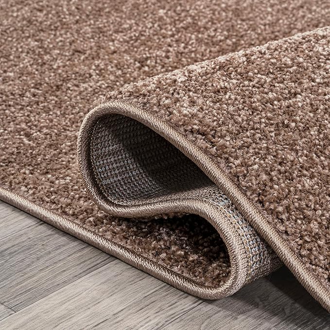 JONATHAN Y Haze Solid Low-Pile Brown Runner Rug 2x8, Coastal,Bohemian,Minimalist,Classic, Easy-Cleaning for Living Room,Bedroom,Kitchen,Pet Friendly,Non-Shedding (SEU100J-28)