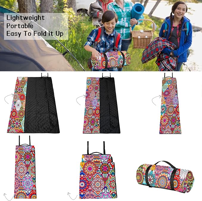 Picnic Blankets Beach Blanket 80" X 80" Extra Large Waterproof Camping Blankets Portable Outdoor Mat 3-Layer Blanket for Beach, Hiking, Park, Music Festival, Grass Lawn,Travel