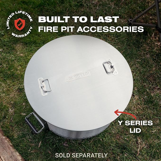 Breeo Smokeless Fire Pit (Y Series - Stainless Steel) | 21 inch Portable Smokeless Firepit for Outside | 31 Pounds | Ideal for Families Compatible with Wide Range of Breeo Accessories