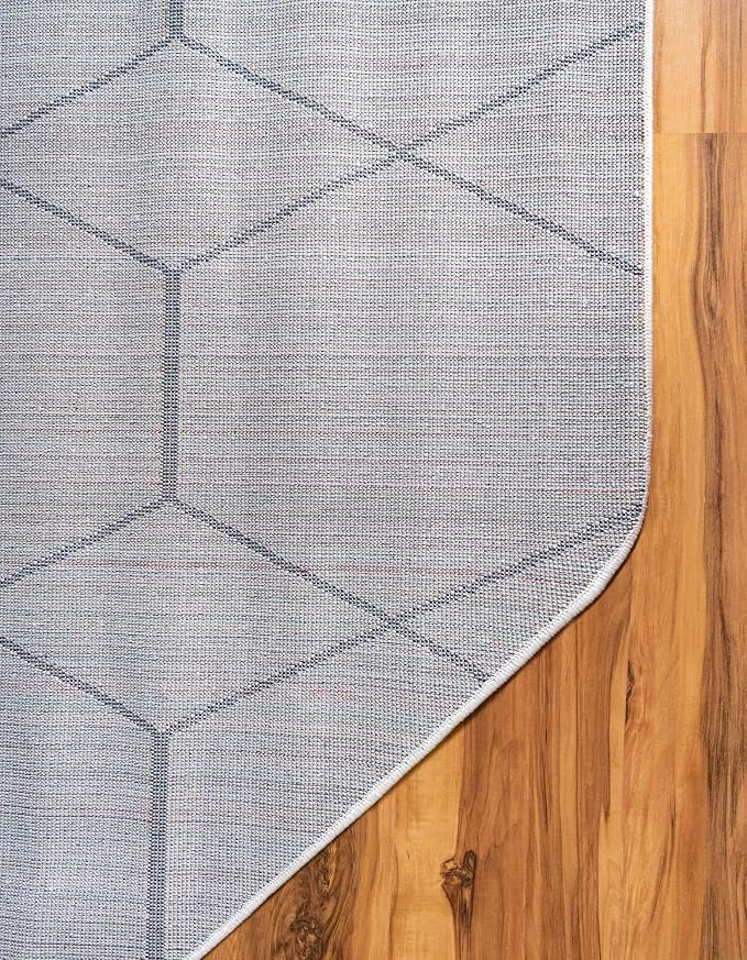 Unique Loom Trellis Frieze Collection Area Rug - Geometric (7' 10" Octagon, Ivory/ Gray)