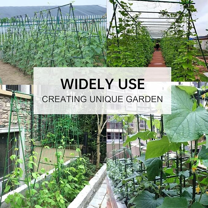 Garden Stakes 6ft, 6Feet Metal Plant Stakes 25 Pack for Gardening and Farm, 72" Plastic Coated Plant Support for Tomato, Cucumber, Bean, Flower, Potted and More Climbing Plants