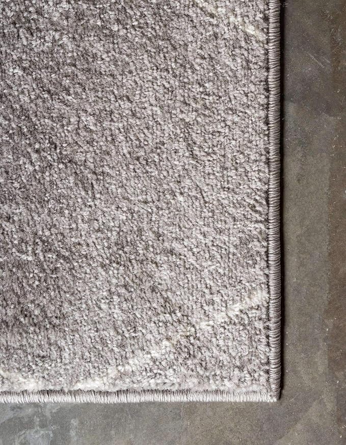 Unique Loom Trellis Frieze Collection Area Rug - Geometric (5' Square, Light Gray/ Ivory)