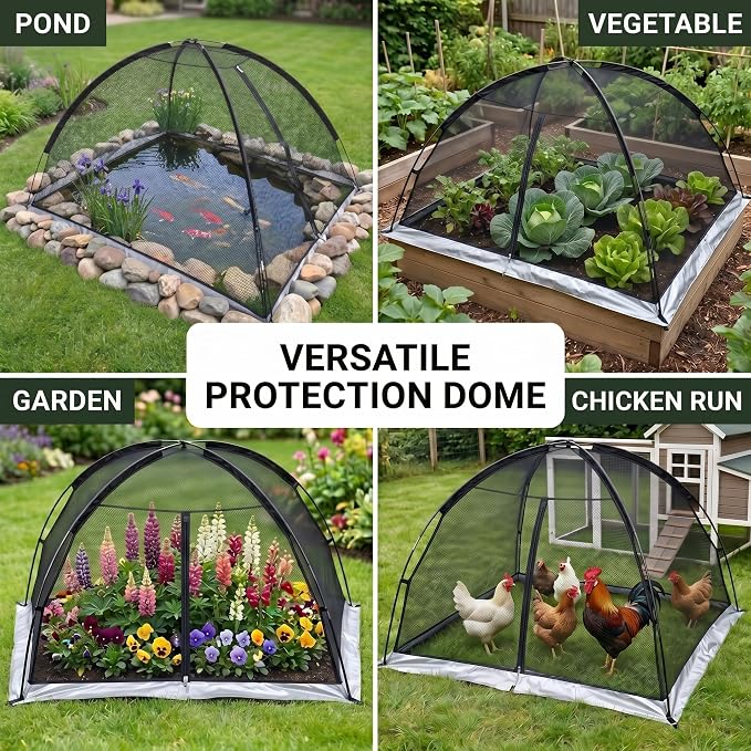PGL Pond Cover Net Garden Dome Netting - Outdoor Protecting Tent for Fish Koi 5×7FT