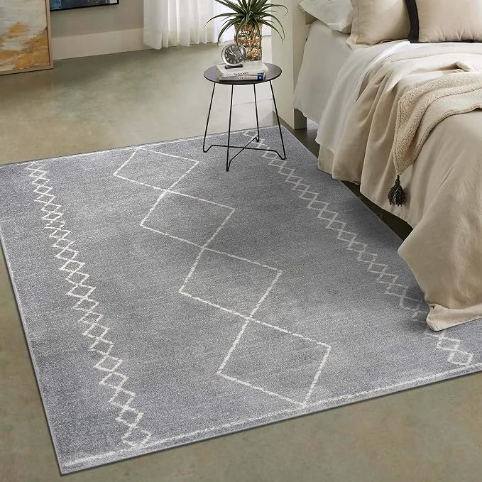 LUXE WEAVERS Daphnes Grey 8x10 Boho Moroccan Geometric Area Rug 2735