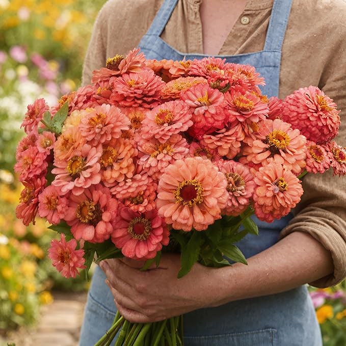 Seed Needs Zinnia Seeds Coral Fast Blooming 5,000 Seeds Bulk Pack
