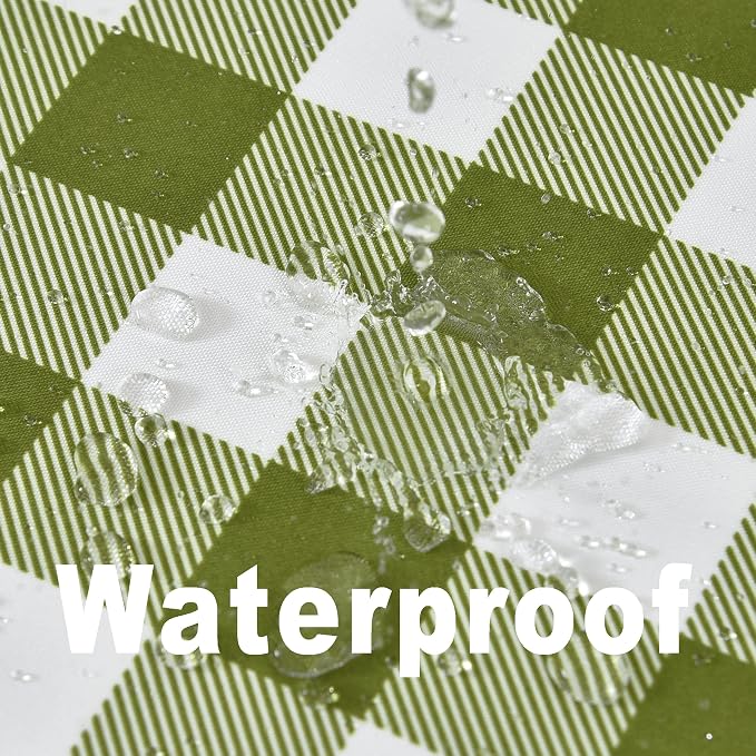 Waterproof Plaid Tablecloth Fabric - Round 25 Inch Classic Gingham Checker Table Cloth for Indoor/Outdoor Use - Buffalo Table Cover for Picnics, BBQs, and Parties