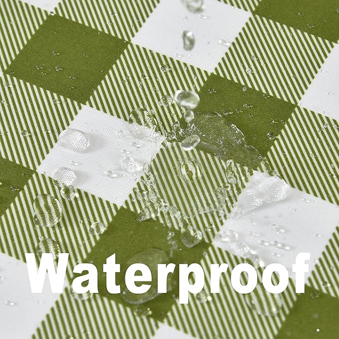 Classic Gingham Plaid Tablecloth Fabric - Rectangular 58x102 Inch Water Resistant Checked Table Cloth for Indoor/Outdoor Use - Table Cover for Kitchen, Picnics, Gardens, and Parties