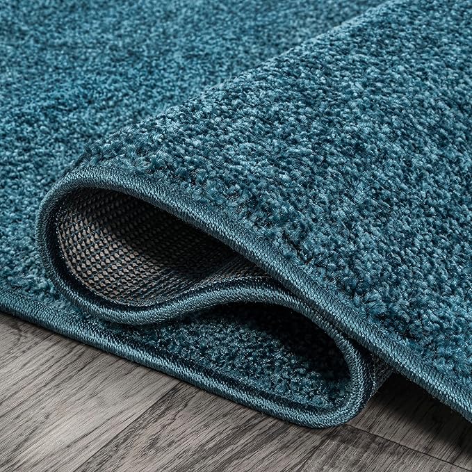 JONATHAN Y Haze Solid Low-Pile Turquoise Indoor Area Rug 10x14, Coastal,Bohemian,Minimalist,Classic, Easy-Cleaning for Living Room,Bedroom,Kitchen,Pet Friendly,Non-Shedding (SEU100H-14)
