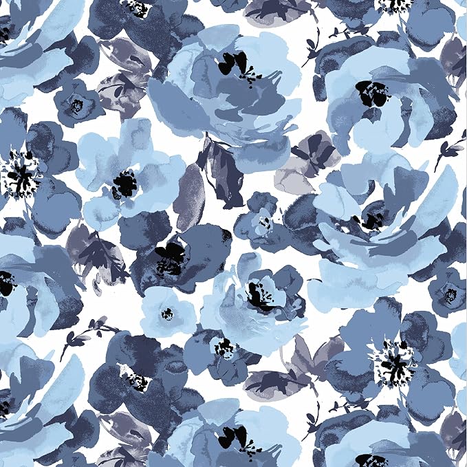 Arden Patio Dining Outdoor Chair Cushions, 20x44, Rain-Proof Seat Pad, Fade-Resistant Outdoor Cushion Blue Garden Floral