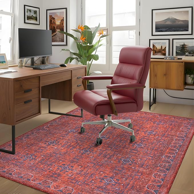 Sacred Artisans Tribal 3x5 Area Rug for Entry, Kitchen, Mudroom and Foyer | Washable, Pet Friendly, Durable and Low Pile (Mystic, 3' x 5')