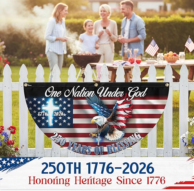 FLAGWIX American One Nation Under God Flag - Polyester Double-sided Yard Flags For Outside Fan Flag, 3x6 ft - 4th of July Decorations for Home Yard Garden Decor Banner, Gifts For Men Women
