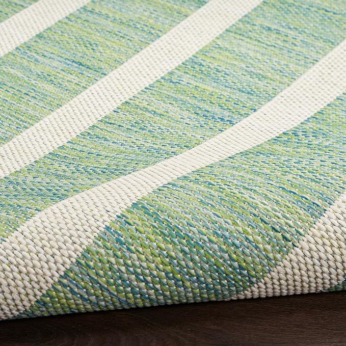 Nourison Home Positano Blue Green Ivory 6' x 9' Area Rug - Easy Clean, Non Shedding, Bed Room, Living Room, Dining Room, Kitchen (6' x 9')