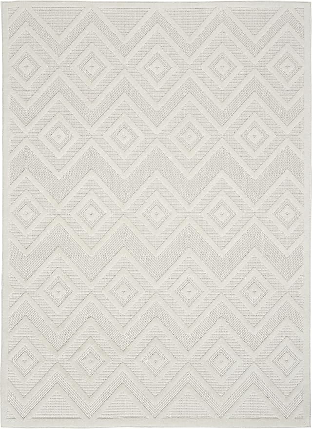 Nourison Home Versatile Ivory White 4' x 6' Area Rug - Easy Clean, Non Shedding, Bed Room, Living Room, Dining Room, Kitchen (4' x 6')