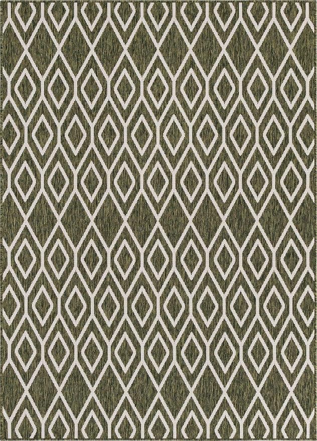 Jill Zarin Outdoor Collection Area Rug - Turks and Caicos (5' 3" x 8' Rectangle Green/Ivory)