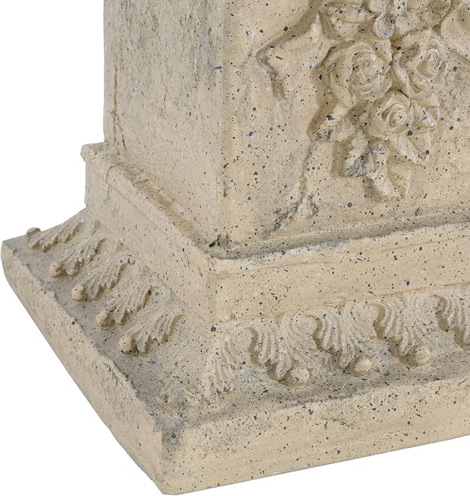 Christopher Knight Home Jorine 19" H Plant Stand, Lightweight Concrete Plant Stand, Pedestal Column Side Table, Indoor Outdoor Plants Standing for Entryway Garden Yard Home, No Assemly Needed, Sand