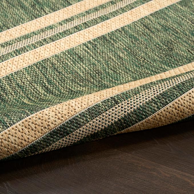 Nourison Home Horizon Indoor/Outdoor Green 2' x 6' Area Rug - Easy Clean, Non Shedding, Bed Room, Living Room, Dining Room, Kitchen (6' Runner)